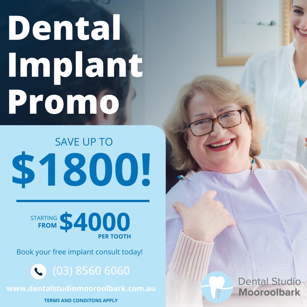 Dental Implant special offer at Dentalstudio Mooroolbark